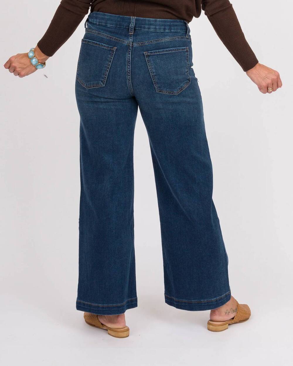 NEW KUT FROM THE KLOTH meg high rise wide leg jeans with patch pocket in cheerfu - Picture 3 of 5